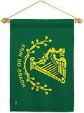 Erin go Bragh Garden Flag Set Wood Dowel Springtime St Patrick Shamrock Leprechaun Lucky Coin Holiday March Irish Clover Small Decorative Gift Yard House Banner Double-Sided Made In USA 13 X 18.5 by Unknown