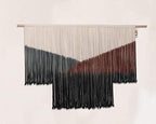 Macrame Wall Hanging Large Black Tie Dye Geometric Wall Art Yarn 57"W*35"L - Image 6