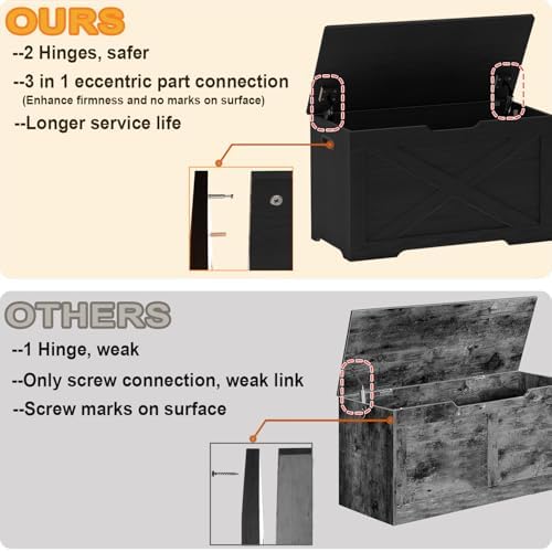 Timberer 31.5" Storage Chest, Wooden Storage Bench, Entryway Shoes Bench - Image 4