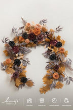 Ling's Moment Flower Garland - 6FT Eucalyptus & Rose - Sweetheart Table Decor for Wedding Reception, Artificial Floral Garland for Mantle, Thanksgiving, Christmas Decoration, Black & Burnt Orange - Image 5