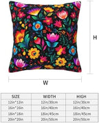 Mexico Flowers Throw Pillow Covers 18 X 18 Inch Set of 4 Decorative Cushion Cover Home Decor for Sofa Chair Couch Bedroom Living Room - Image 3