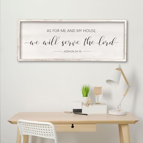 As For Me And My House We Will Serve The Lord Wall Decor White, 32" x 12" - Image 4