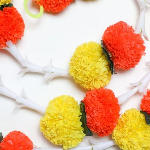 6 Ft Marigold & Lilly Garlands | Artificial Flower | Hosuewarming Indian Wedding Decoration | Plastic Garlands | Bulk Floral Wall Decor, Backdrop, Diwali Decor | (Pack of 6) - Image 6