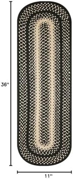 Homespice Manchester Braided Table Runner for Primitive Decor, Oval 11x36 - Image 2