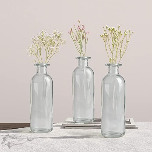 Clear Glass Bud Vase, 20 Pack 8 Oz Living Bud Vases, Small Vases for Flowers, Decorative Amber Bottles for Table Centerpiece, Home Decor, Office, Wedding Reception, Vintage Style - Image 4
