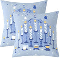 Erosebridal Hanukkah Decorations Throw Pillow Covers 24X24 Set of 2 for Couch Bed Sofa Decor, Happy Hanukkah Chanukah Festival Pillow Covers, Chanukah Party Decorative Cushion Cases by Erosebridal