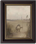 Dark Brown Framed Frog Canvas Wall Art Nature Vintage Country Toad painting Decor Pictures Melancholy Cute Frog Bedroom Living Posters Prints for Corridor Classroom Bedroom Kitchen Room Decoration by JUZKNMCWallArtwelcomesyou