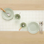 Solino Home 100% Pure Linen Table Runner Sage, Gingham Check 14 x 108 in - Image 3
