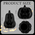 Tioncy Halloween Decor Terracotta Jack O Lantern Pumpkin Decor,Black - Image 2
