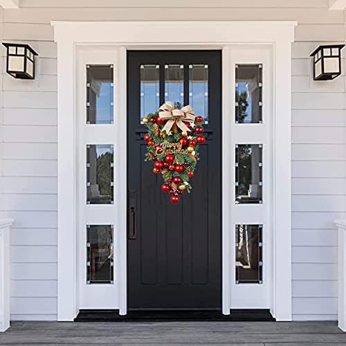 Christmas Wreath Winter Wreath for Front Door Xmas Party Favors Decoration Accessories Door Window Porch Pendant - Image 2