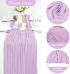 20 Pack Lavender Cheesecloth Table Runner 120 Inch 10FT Rustic Boho Gauze Cheese Cloth Table Runner for Wedding Party Baby Shower Thanksgiving Christmas Decoration - Image 3