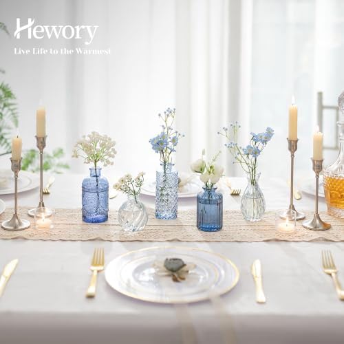 Hewory Small Bud Vases Bulk: 25Pcs Multi Blue Flower Vases for Centerpieces - Image 3