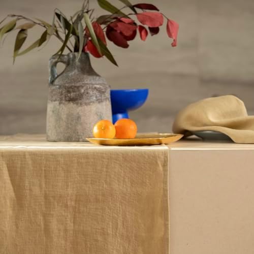 Linen Table Runner 90 inches Long- 100% Pure Linen Flax - Stonewashed European Linen Table Runner (Royal Creme, 14 x 90 Inch) - for Dining, Fall, Autumn, Thanksgiving - Image 6