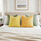 MIULEE Soft Corduroy Decorative Throw Pillow Covers Yellow Green 20x20 - Image 4