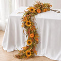 6 Ft Fall Garland for Mantle, Pumpkins Artificial Autumn Garland Decor by DyerKuLee