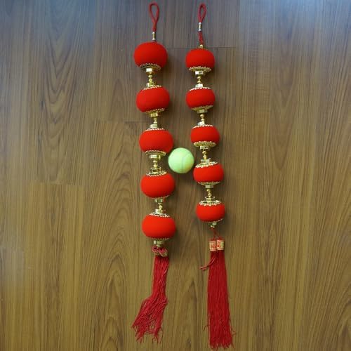 2String 10PCS 40Inch Pure Red Flannel Chinese Tassel Lantern Chinese New Year Decorations for Party Wedding Supplies Spring Festival Decorations Mid-Autumn Moon Festival Wedding Party Ornaments - Image 4