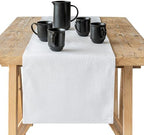 Over&Back 18x90 Woven Chambray Cotton Table Runner - Washable Table Runners for a Custom Home Decor Tablescape - Coffee Table, Dinner Table, Living Room - White by overback