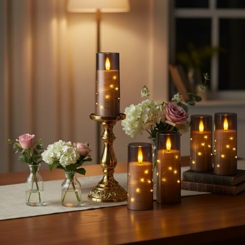 Raycare 9 Pcs Flameless Battery Operated Pillar Candles with Remote Timer - Image 5