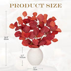 Fall Decor Artificial Eucalyptus Plant with Vase Autumn Leaf for Home Decor - Image 5