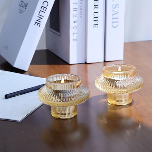 VOHO 12pcs Gold Candlestick Holders for Fall Thanksgiving Christmas Decor - Image 3