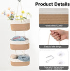 ICERZCZ Hanging Baskets for Organizing 3-Tier Wall Basket Khaki & Off White - Image 6