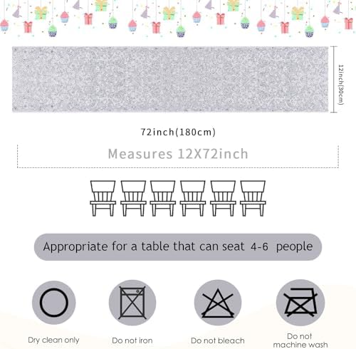 B-COOL Silver Sequin Table Runner: 8 Packs 12x72 Inch Christmas Table Runners Glitter Sparkly Fabric for Engagement Outdoor Wedding Party Birthday Decoration - Image 4