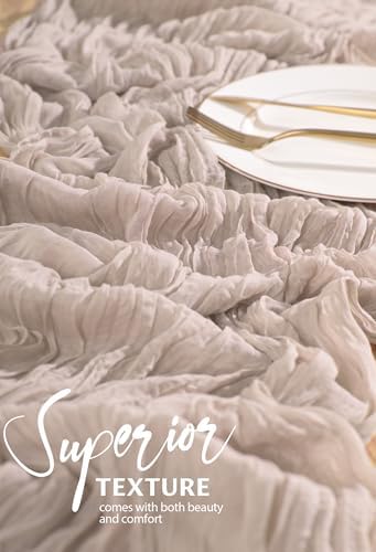 30 Pack Cheesecloth Table Runner 10FT Rosy Brown Table Runner Boho Gauze Cheese Cloth Table Runners Long Rustic Sheer Table Decorations for Wedding Party Baby Bridal Shower Birthday Holiday Home - Image 4