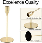 Gold Candlestick Holders, Metal Taper Candle Holders, Bulk Set of 54 - Image 3