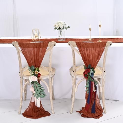 12 Pack Terracotta Cheesecloth Table Runner,20x120 in Table Runner - Image 4