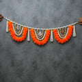 Pearl & Stone Made Toran | Artificial Flowers Toran with White Gold Moti | Home Door Hanging, Living Room, Bandanwar, Wedding, Diwali, Pooja, Mandir Decor & Indian Housewarming Gift - 3 Ft (Pack of 1) by DesiFavors
