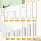 Shihanee 6 Glass Cylinder Vase Pillar Candle,White,Set of 12 - Image 2