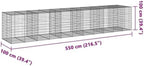 vidaXL Gabion Basket with Cover 216.5"x39.4"x39.4" Galvanized Iron - Image 3