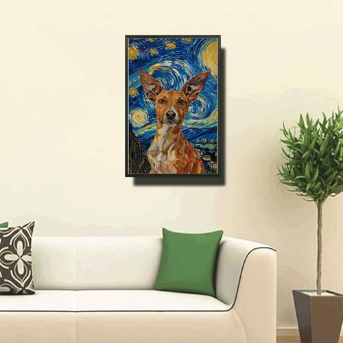 Metal Sign Tin Sign Vintage Wall Art Basenji Night Watch Playful Basenji in A Starry Canvas for Home Den and Art Enthusiasts Waterproof Aluminum 6×8 Inches with Metal Frame - Image 2