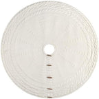36-Inch Cable Sweater Knit Christmas Tree Skirt with Wooden Toggles, Cream - Image 2
