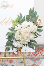 Odouzy Pack of 2 Wedding Arch Decorations Artificial Hanging Flowers Floral Swag for Wedding Welcome Sign Backdrop Balloon Arch Home Party Bridal Ceremony Reusable(White) - Image 5