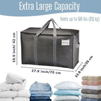 VENO 6 Pack Heavy Duty Moving Bags, Extra Large Storage Bags with Reinforced Handles & Strong Zippers, Foldable & Reusable Moving Box Alternative for Clothes & Dorm Storage - Image 4