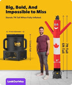LookOurWay Air Dancers Wacky Waving Inflatable Tube Guy - 7ft Tall Inflatable Advertising Waving Dancing Man with Sky Dancer Blower - Canadian Flag - Image 3