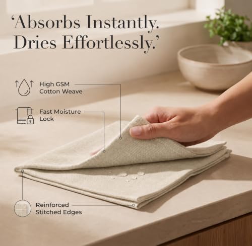 Urban Villa Cloth Napkins Cotton 20x20 (Set of 12) Beige/White - Image 7