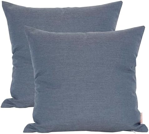 Outdoor/Indoor Sunbrella Throw Pillows Square Set of 2 Pieces 24 inch x 24 inch Spectrum Denim - Cover Only, Insert Not Included by Unknown