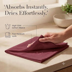 Urban Villa Cloth Napkins 100% Cotton Dinner Napkins Highly Absorbent 20x20 Inches (Set of 12) Maroon Colour Reusable Washable Soft Durable Premium Napkins Ideal for Home Wedding Parties - Image 4