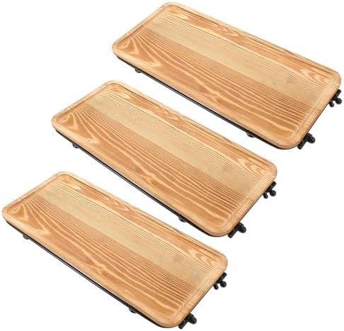 KICHOUSE Wooden Tiered Serving Tray Rack with Removable Pinewood Trays, Rectangle Food Platter Set for Home Decor and Restaurant Serving by kichouse
