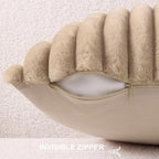 Pallene Faux Fur Decorative Throw Pillow Covers 22x22 Set of 2, Khaki - Image 3