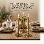 Bronze Wine Glass Metal Candlestick Holders -Vintage Modern Metal Taper Candle Holders, Decorative Centerpiece for Table Mantel, Wedding Kitchen Home Decor, Wedding Gift,18Pcs - Image 2