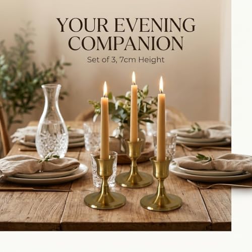 Bronze Wine Glass Metal Candlestick Holders -Vintage Modern Metal Taper Candle Holders, Decorative Centerpiece for Table Mantel, Wedding Kitchen Home Decor, Wedding Gift,18Pcs - Image 2