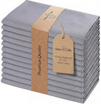 Urban Villa Cloth Napkins Cotton 20x20 (Set of 12) Gray by CottonTrends