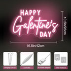 Happy Galentine's Day Neon Sign, Custom Girls Valentine's Day LED Light Friends Girls Party, Galentine's Party Decor Gift For Friends, 16.5"x10.2" - Image 3