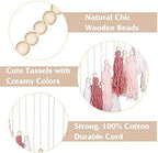 Luxbrand Large Macrame Wall Haning Boho Home Decor, Blush Pink Tassel Wall Decor Bohemian, Bedroom Living Room Girls Room Nursery Dorm Room Decoration Christmas Gift - Image 5
