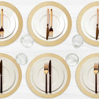 Morgan Faux Leather Round Set of 12 Placemats, 15",Gold, Heat Resistant, Stain Resistant, Non-Slip, Reversible, Durable Table Mats for Kitchen, Dining Table, Indoor Washable Use - Image 2