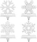 URATOT Pack of 4 Christmas Stocking Holders Snowflake Stocking Hangers Mantel Stocking Hooks for Christmas Decoration, White by URATOT