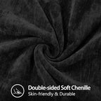 decorUhome Soft Chenille Throw Pillow Covers 22x22 Set of 2 Black - Image 2